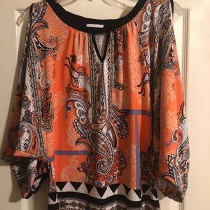 Cold Shoulder Print Top